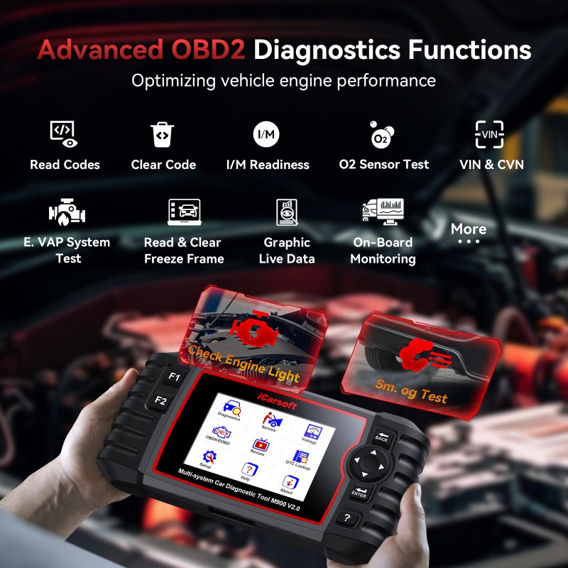 iCarsoft OBD2 Diagnostic Scan Tool for Mercedes Benz/Sprinter  iCarsoft M900 V2.0 Scanner Code Reader for Engine  Transmission  ABS  Airbag Systems  Oil/SAS/EPB/ETC/INJ Reset Battery Test - Image 4